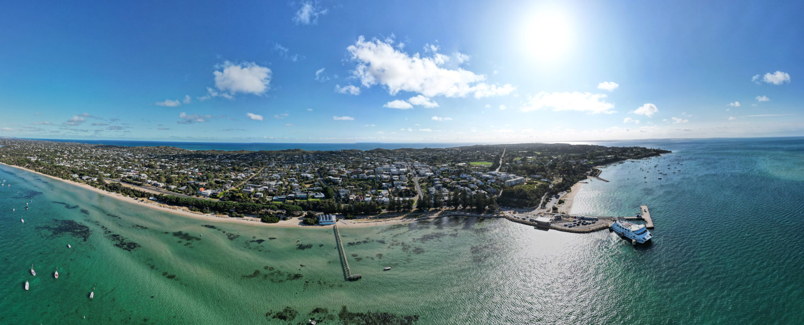 Aerial panorama of Sorrento, Mornington Peninsula
